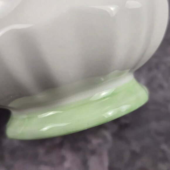 Royal Dover Fine Bone China Shamrock Tea Cup and Saucer Green White Vintage - Picture 14 of 16